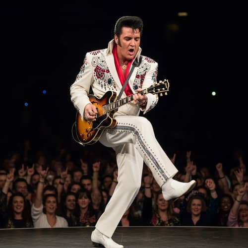 King of Rock and Roll Performing Live with Guitar