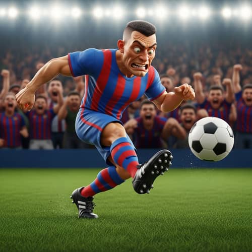 FatMessi | Comical Sports Character in Striped Jersey
