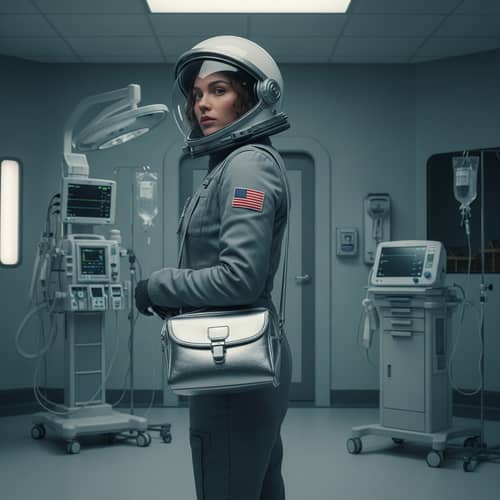 Kate McCrae in Silver Bag - The Black Hole Scene