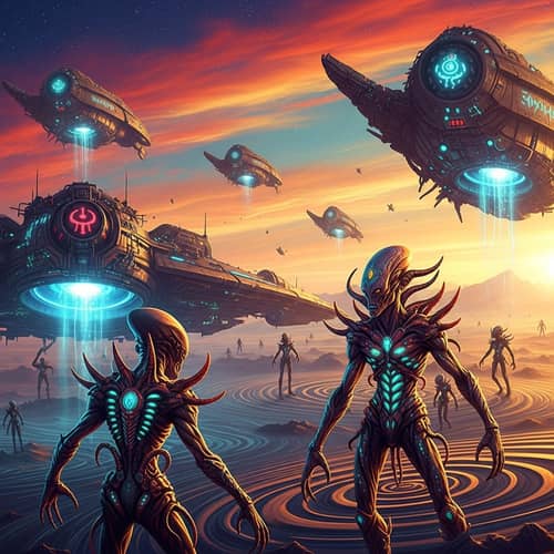 Epic Alien Invasion: Psychedelic Extraterrestrial Encounter