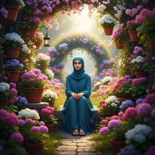 Enchanting Fairytale World with Colorful Flowers: Instagram Background