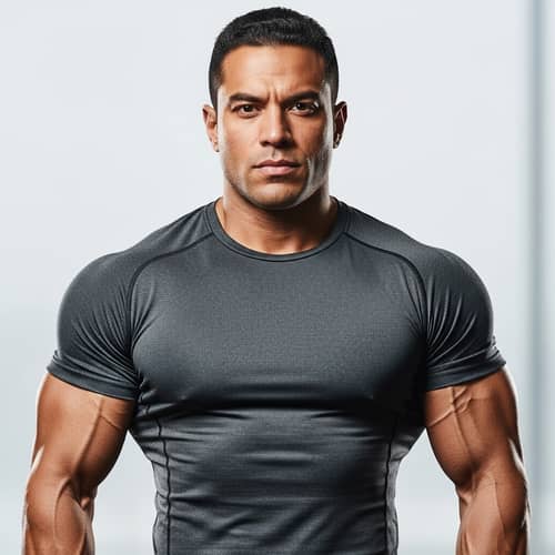 Muscular Man with Broad Chest | Fitness Model Portrait