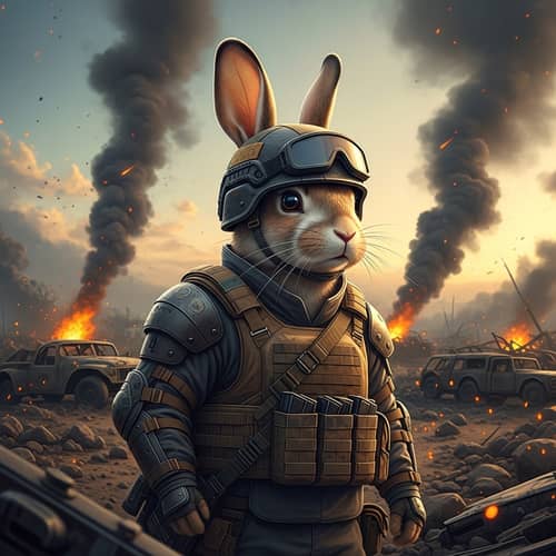 Brave Rabbit in Surprising War Scene