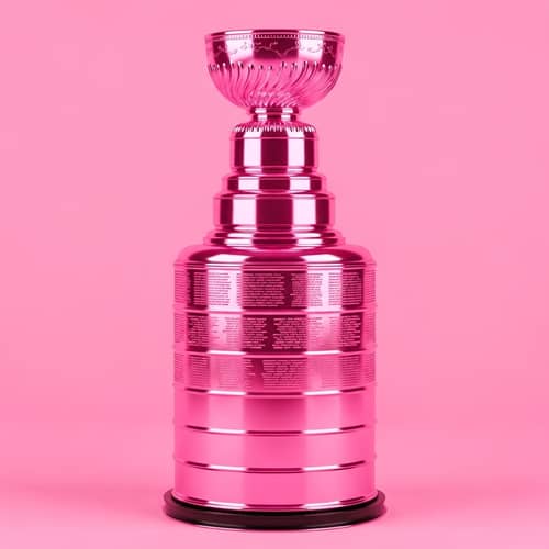 Pink Stanley Cup Trophy - Unique Twist on NHL Champions Award