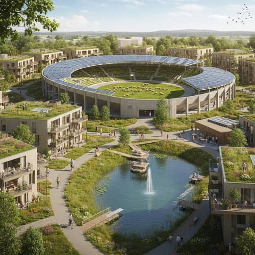 Eco-Friendly Olympic Village in a Vast Park