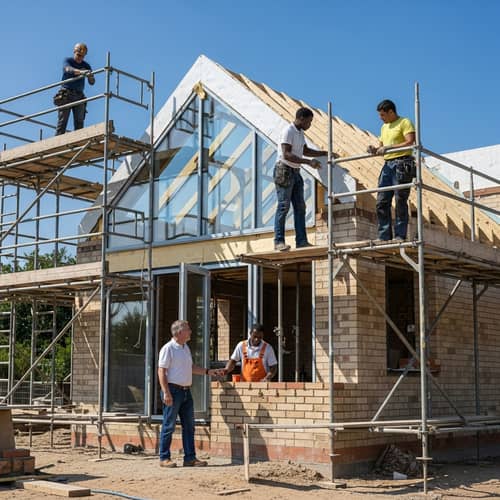 Modern Blend Construction: New House with Diverse Crew