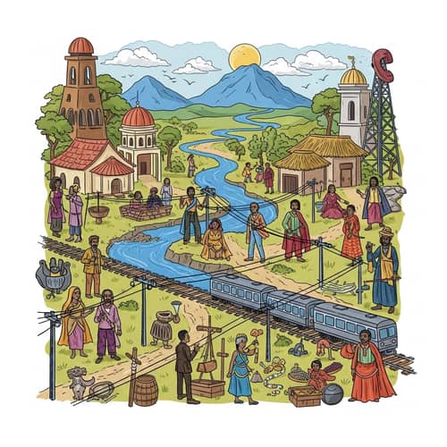 Cultural Environment with Diverse Population, Buildings, Production and Communication