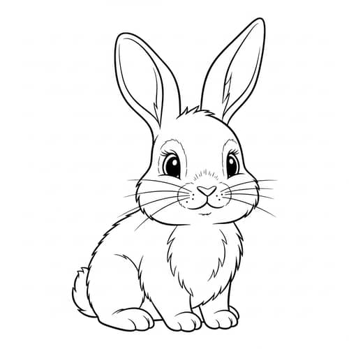 Adorable Bunny Coloring Page for 4-Year-Olds
