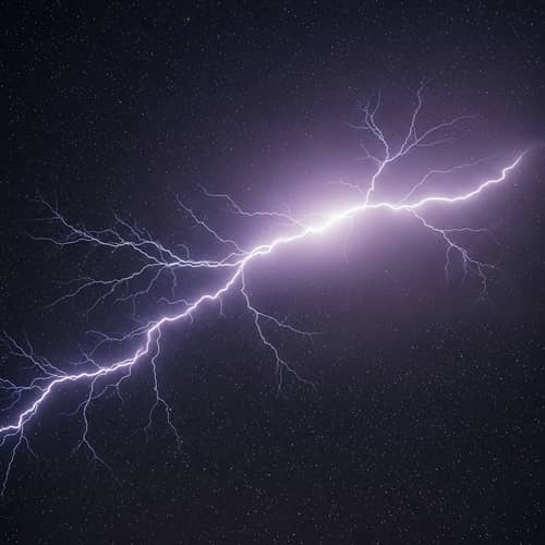 Starry Night Sky with Ethereal Lightning | Celestial Scene