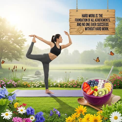 Asian Woman Yoga | Serene Garden | Healthy Lifestyle