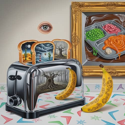 Modern Art Painting Inspired by Consumer Culture and Surrealism