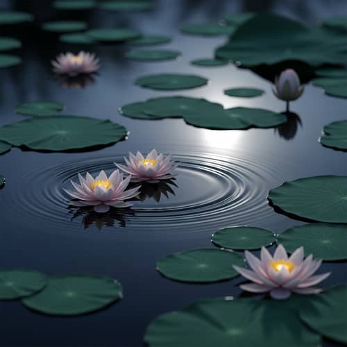 Serene Lotus Pond at Moonlight | Realistic Pictures