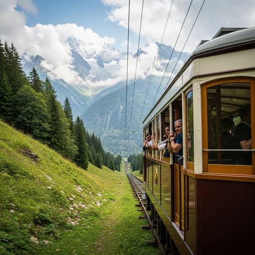 Ride the Vintage Tram to Snowy Mountain Peak