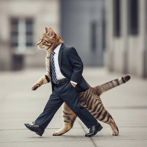 Cat Walk: A Feline's Human-Like Stroll