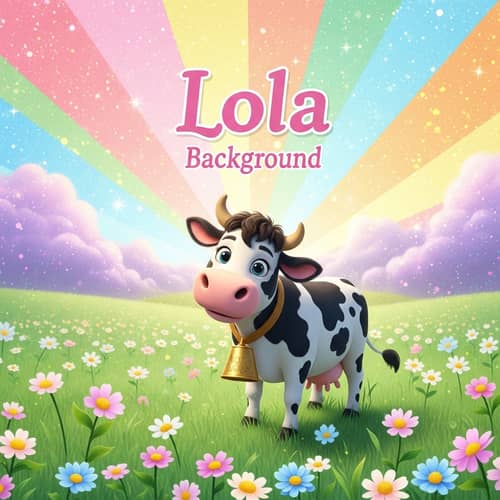 Bright & Cheerful Cow Lola Illustration