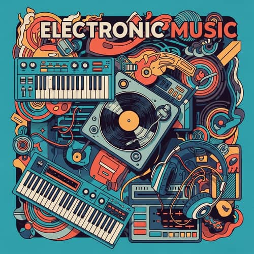Vintage Electronic Music Art Cover Design