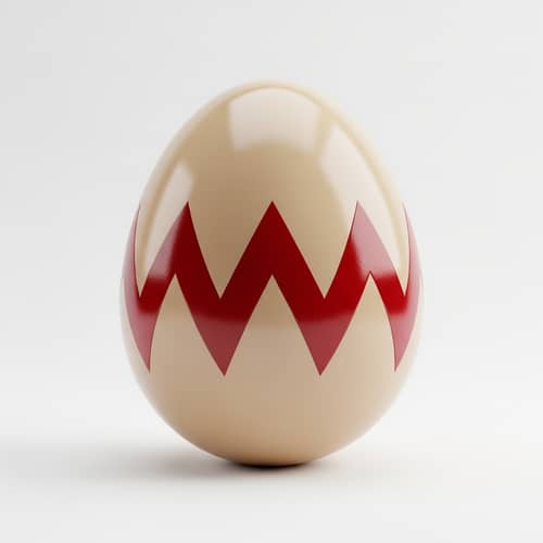 Dark Red Zigzag Easter Egg | 3D Image