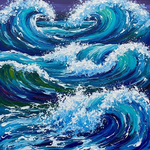 Ocean Waves Abstract | Majestic Sea Scene
