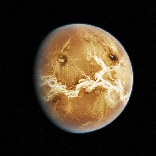 Detailed Digital Illustration of Planet Venus | Solar System Artwork