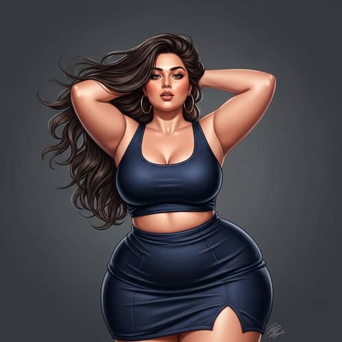Neo-Romanticism Digital Painting of Confident South Asian Woman