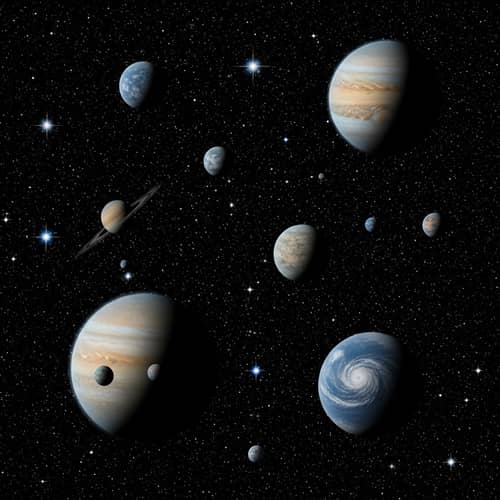 Celestial Bodies in Vast Cosmos: Stars, Planets, and Space Wonders