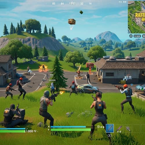 Immersive Multiplayer Battle Royale Game Scene