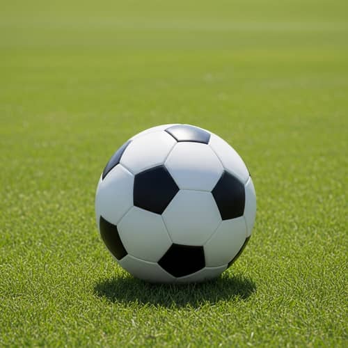 Traditional Black and White Football on Green Grass Field