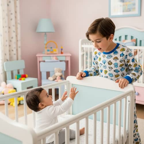 Curious Child in a Cozy Nursery Scene