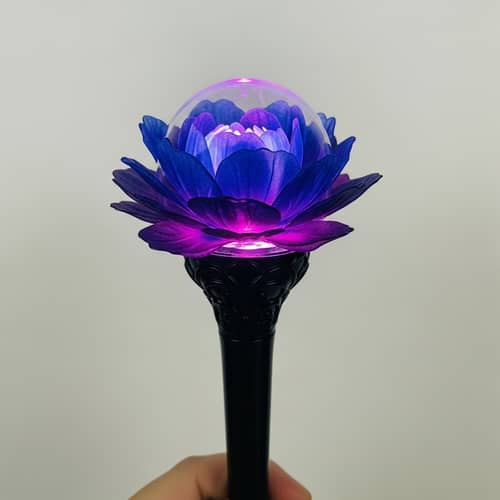 Unique Blue, Black & Purple Lightstick with Flower Design
