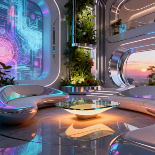 Futuristic AI-Designed Living Room Inspiration