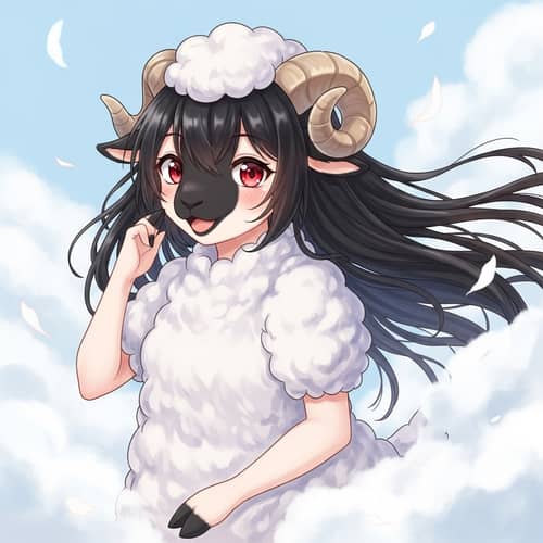 Anime Sheep Girl Illustration | Dreamy and Whimsical Art