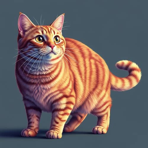 Colorful Sunrise-Inspired Domestic Cat Portrait