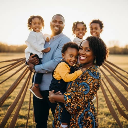 African Descent Family Portrait of Love and Unity