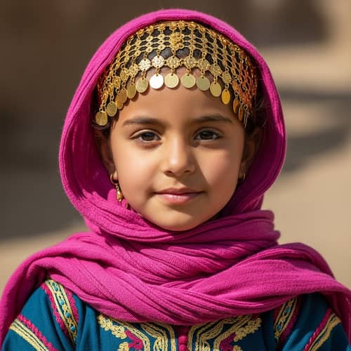 Beautiful North African Girl Portrait with Radiant Features