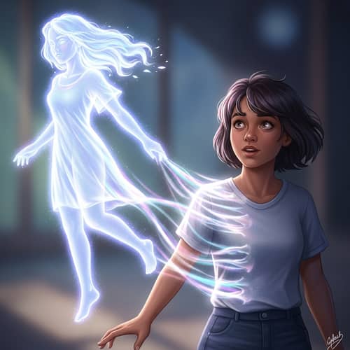 Ethereal Woman Spirit Emerging from Teenage Girl - Visual Story