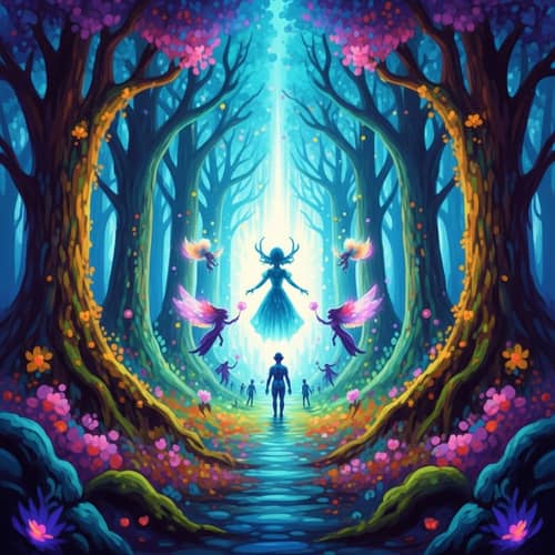 Mystical Forest Portal | Impressionist Fantasy Scene