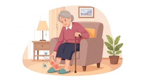 Elderly Woman with Mobility Challenges and Neuropathy | Calm Room Scene