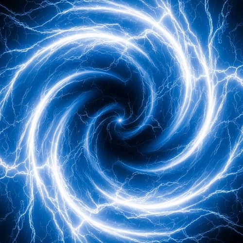 Vibrant Abstract Electricity - Potent Energy in Blue and White