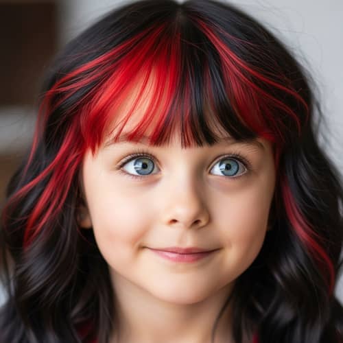 Fascinating Black and Red Hair Girl | Unique Flaming Shadow Look