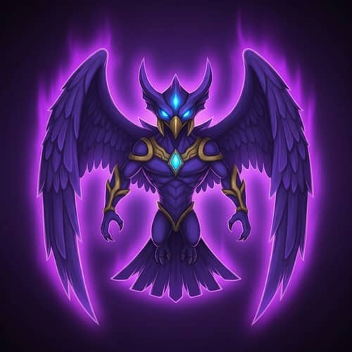 Legendary Cartoon-Style Creature with Astral Body and Blue Eyes