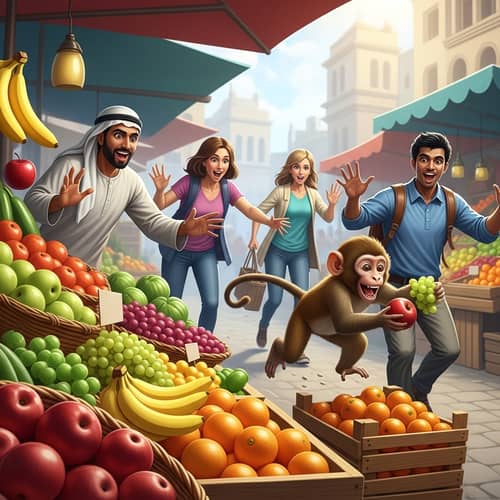 Mischievous Monkey Stealing Food | Funny Market Chase Scene