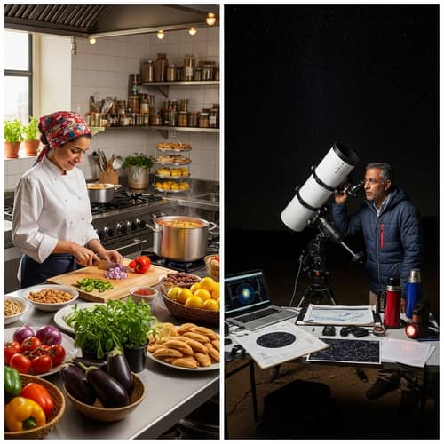 Character Illustrations: Middle-Eastern Female Chef & South Asian Male Astronomer