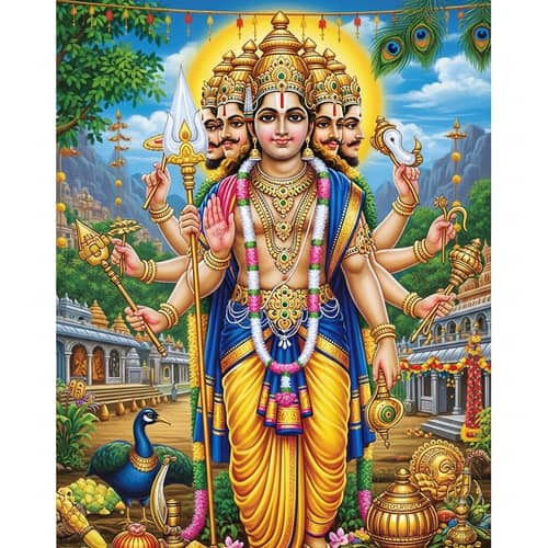 Lord Murugan: Hindu God of War & Victory | Tamil Nadu Festival Image