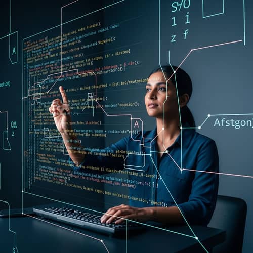 Futuristic Programmer Merging Code Lines with Expertise