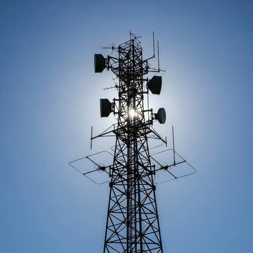 Metal Antenna Against Blue Sky