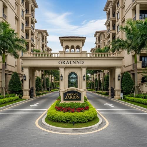 Luxurious Residential Neighborhood - Grand Entrance Perspective View