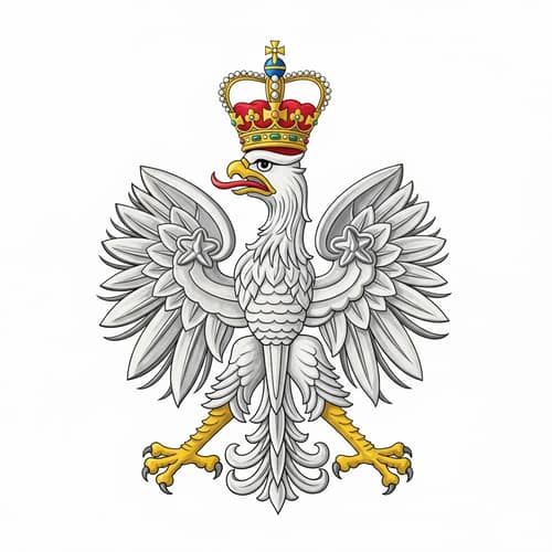 Polish Eagle with Crown: National Emblem Illustration