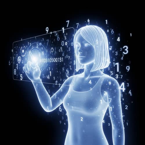 Futuristic AI Virtual Assistant Hologram - Interactive Design