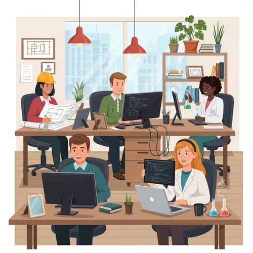 A Day of Fun at Work: Diverse Group Enjoying Productive Day