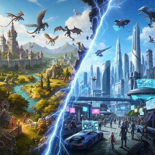 Worlds Collision: Medieval Fantasy vs Futuristic Sci-Fi
